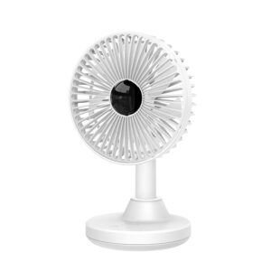 ORICO Oscillating Desk Fan |Voltage:
3.7V | Battery capacity: 3000mAh| Charging interfaceType-C | Speed adjustment1/2/3 | White
