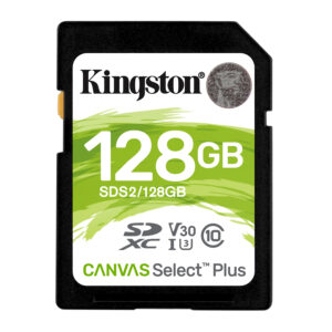 KINGSTON 128GB SDXC CANVAS SELECT PLUS 100R C10 UHS-I U3 V30