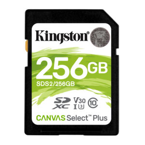 KINGSTON 256GB SDXC CANVAS SELECT PLUS 100R C10 UHS-I U3 V30