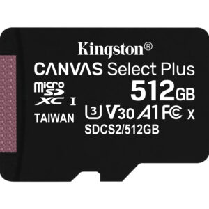 KINGSTON 512GB MICSDXC CANVAS SELECT PLUS 100R A1 C10 CARD + ADP