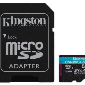 KINGSTON 512GB MICROSDXC CANVAS GO PLUS 170R A2 U3 V30 CARD + ADP