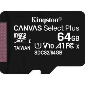 KINGSTON 64GB MICSDXC CANVAS SELECT PLUS 100R A1 C10 CARD + ADP