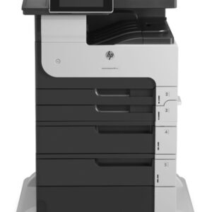 HP LASERJET ENTERPRISE 700 MFP M725F 4IN1, PRINT, COPY, SCAN, FAX,10-30 USERS, A4/A3, PRINTS UP TO 41PPM A4 MONO, 100 SHEET ADF, 2 X 250 INPUT TRAYS,1 X 500 SHEET INPUT TRAY, 250-SHEET OUTPUT BIN, 1 X 500 SHEET FEEDER CABINET AND STAND INTEGRATED NIC, COPY UP TO 40 CPM,  SCAN UP TO 600 DPI, FAX MEMORY UP TO 100 PAGES WALK UP USB INPUT TO PRINT OR SAVE FROM DRIVE, 8.0-IN (20.3 CM) TOUCHSCREEN; LCD (COLOR GRAPHICS), SUPPLIES: HP 14A BLACK TONER - CF214A